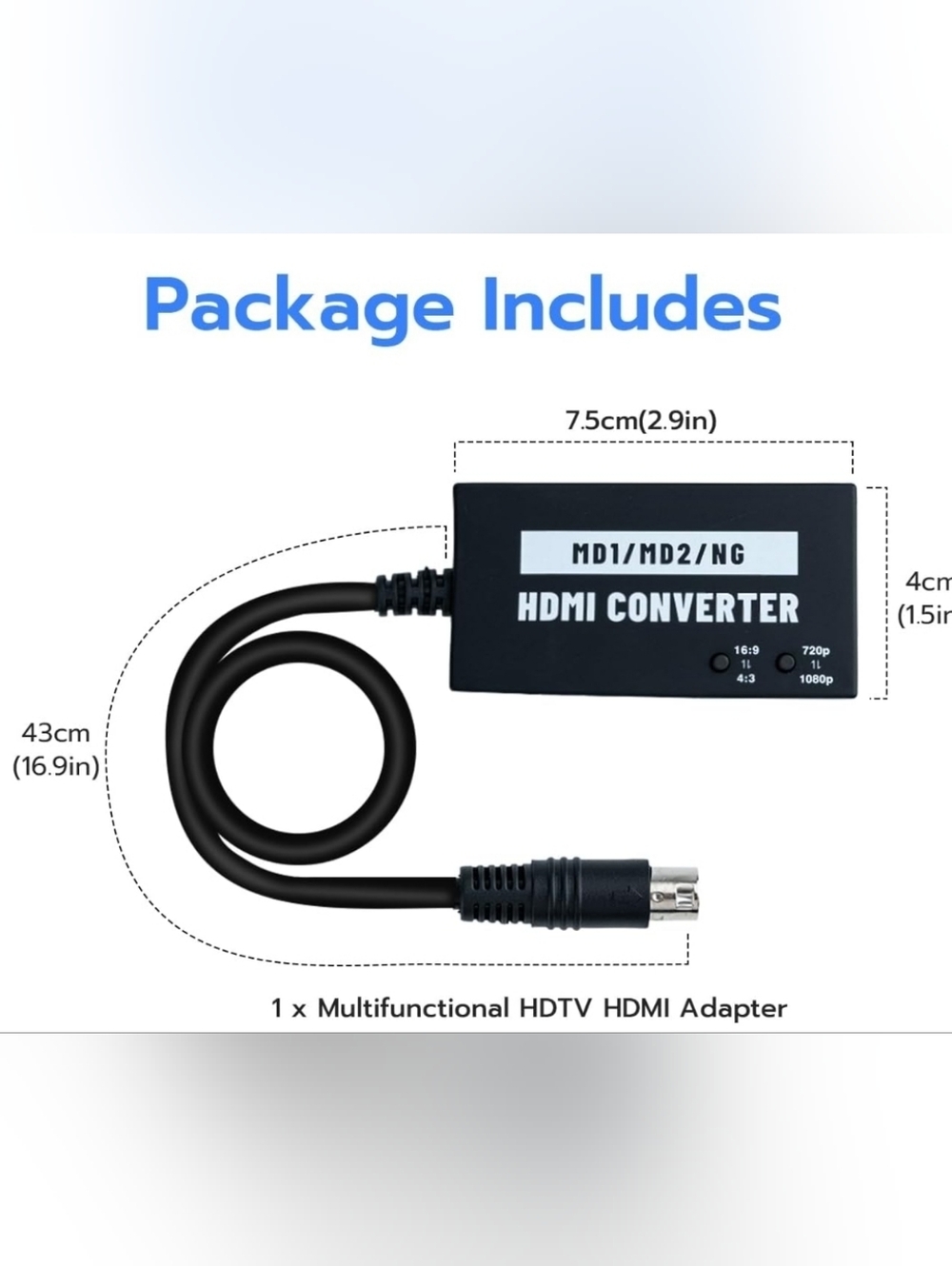 MD1/MD2/NG HDMI Converter Adapter - Black
